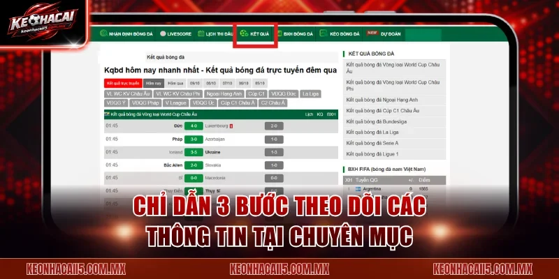 Chỉ dẫn 3 bước theo dõi các thông tin tại chuyên mục